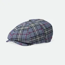 Casquette Brood à Carreaux Bleu et Bordeaux - Brixton