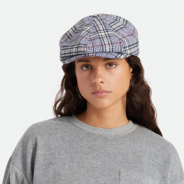 Blue and Bordeaux Checkered Brood Cap - Brixton