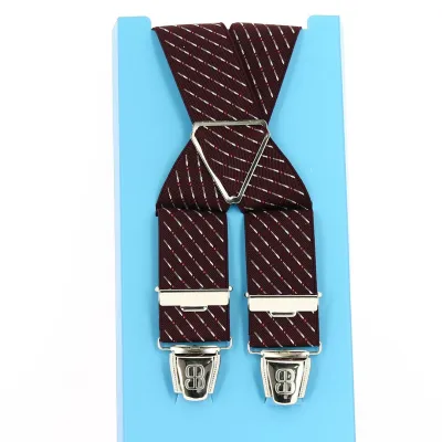 Bretelles Fantaisies Bordeaux avec Rayures Blanches - Traclet