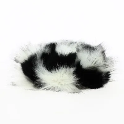 Toque Courchevel Faux Fur White & Black - Traclet