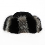 Toque Irene in Leather and Fox Grey and Black - Traclet