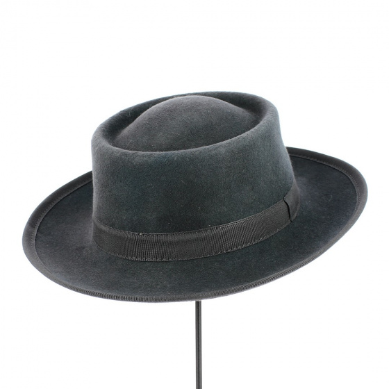 Chapeau feutre auvergnat Gris Anthracite - Traclet