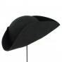 Aristocrat Wool Felt Tricorn Hat Black Unbound - Traclet