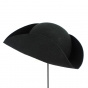 Aristocrat Wool Felt Tricorn Hat Black Unbound - Traclet