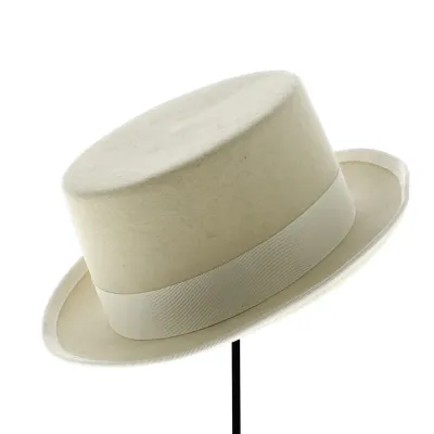 Chapeau Demi Haut de Forme Gary Blanc - Traclet