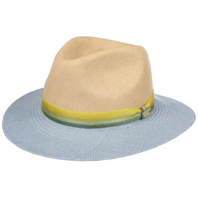 Chapeau Traveller Panama Pam Naturel et Bleu - Stetson