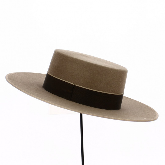 Hat Cordobes Sevillano Beige Felt Hair - Traclet