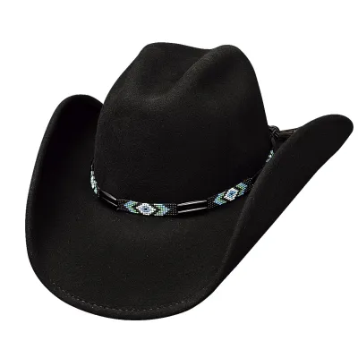 Chapeau Cowboy Secret Message Feutre Noir - Bullhide