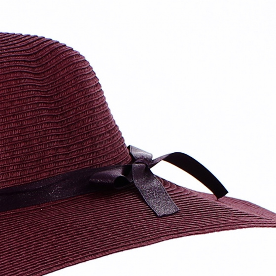 Capeline Talia Paille Papier Prune - Traclet