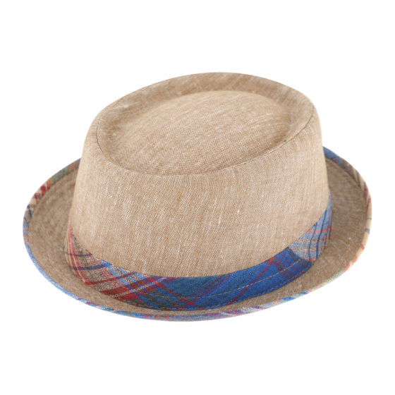 PorkPie Caribe Madras Linen & Cotton Hat - Traclet