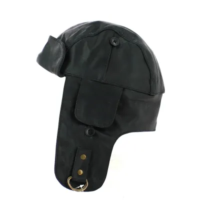 Casque Auto Boyington Cuir Noir - Aussie Apparel