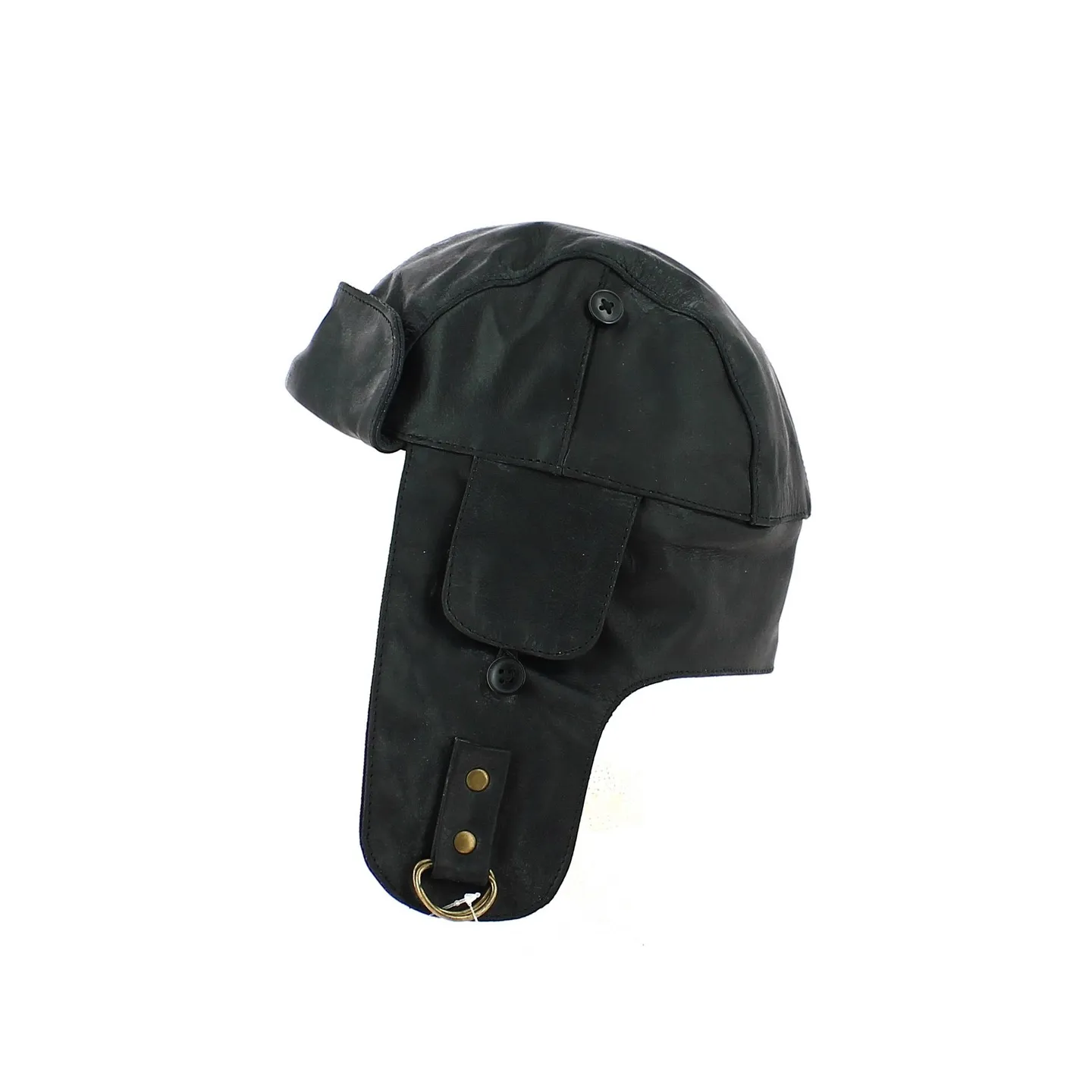 Casque Auto Boyington Cuir Noir - Aussie Apparel