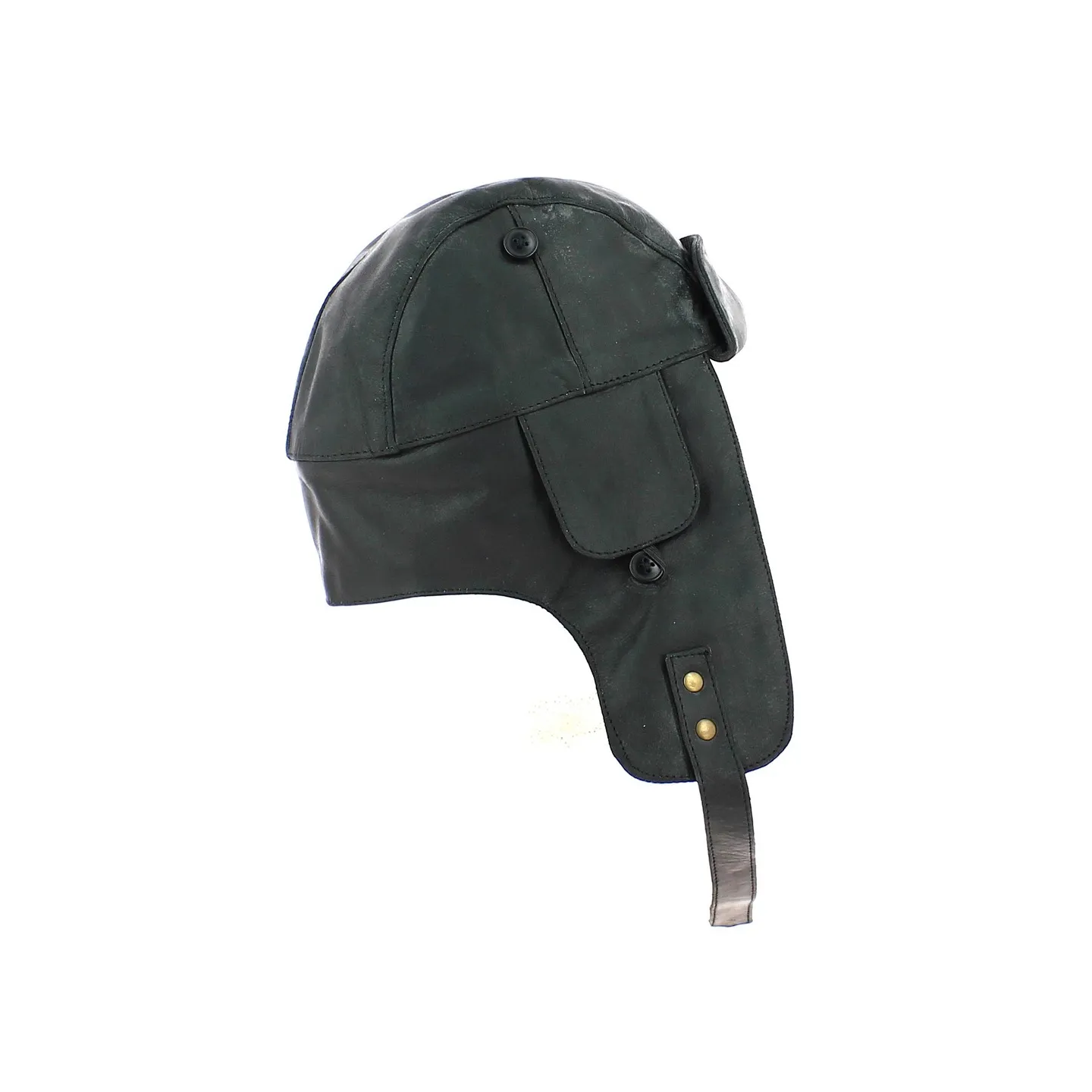 Casque Auto Boyington Cuir Noir - Aussie Apparel
