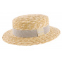 Natural Straw Boater Hat Benson - HERMAN