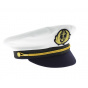 Personalized White Cotton Commodore Sailor Cap - Traclet