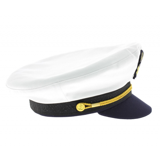 Casquette Marin Commodore Personnalisé Coton Blanc - Traclet