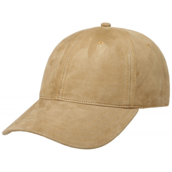 Beige Leather Baseball Cap Fevy - Stetson