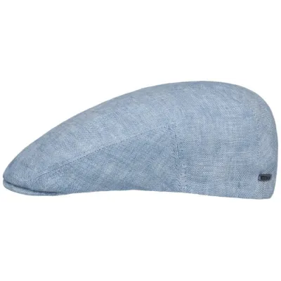 Canary Blue Linen Flat Cap - Stetson