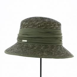 Erza straw cloche hat natural olive - Traclet