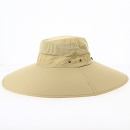Ethos Beige Nylon Wide Brim Hat