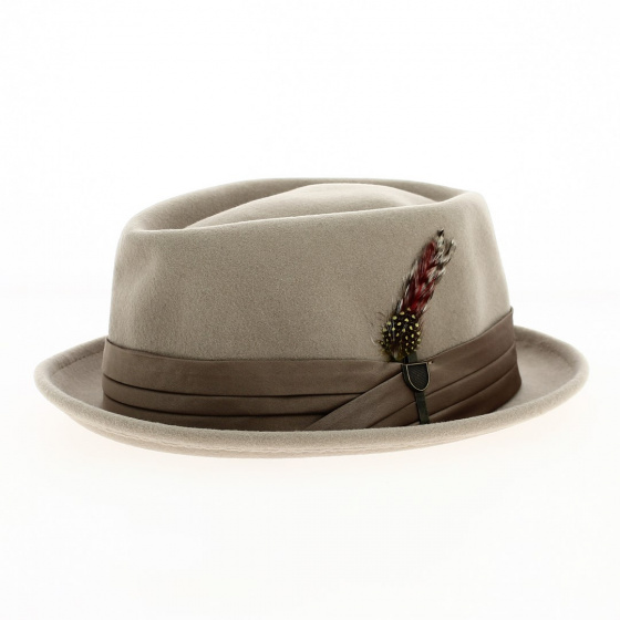 Porkpie Stout Beige Safari Hat - Brixton