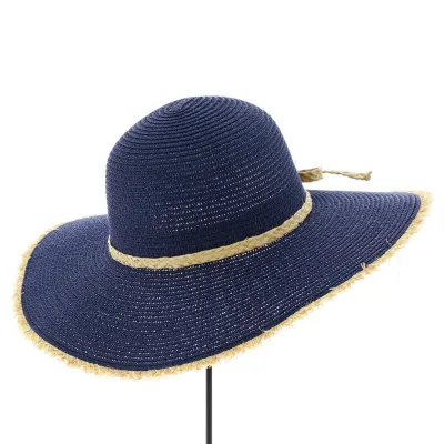 Capeline Lylio Paille Papier Bleu Marine - Traclet