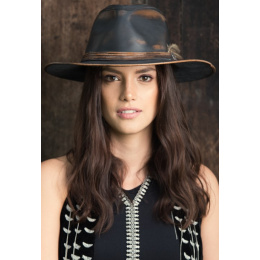Brown Leather Traveller One-Off Hat - Bullhide