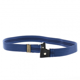Navy blue striped belt without buckle - Traclet