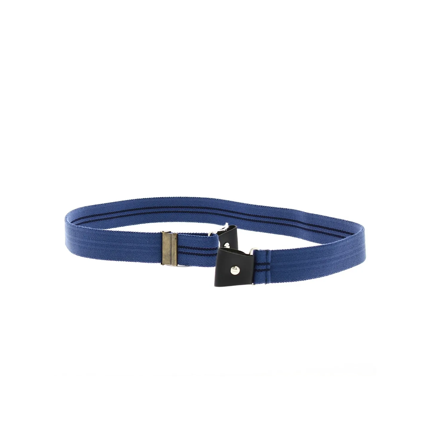 Ceinture sans boucle rayée bleu marine - Traclet