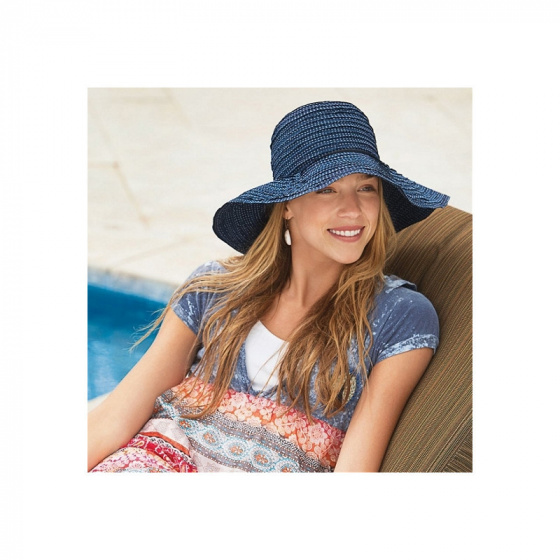 Capeline scrunchie Marine A Poids blanc UPF 50+ - House Of Ord