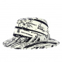 safari fancy blue and white 100% cotton - Crambes