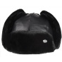 Black Leather Vega Ushanka - Bailey