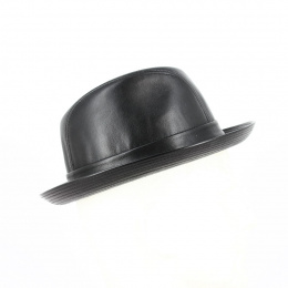 Trilby Brazil Hat Black Leather - Crambes