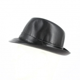 Trilby Brazil Hat Black Leather - Crambes
