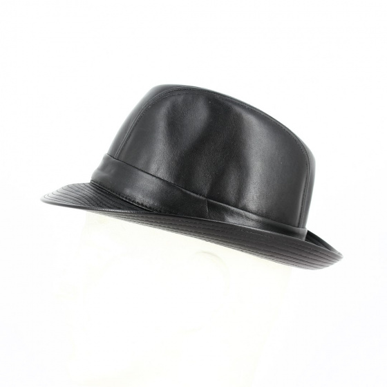 Trilby Brazil Hat Black Leather - Crambes