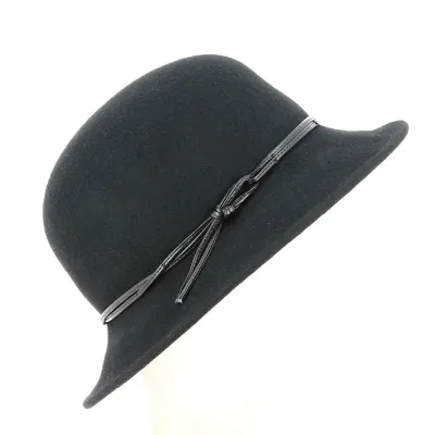 Chapeau cloche large bord Noir