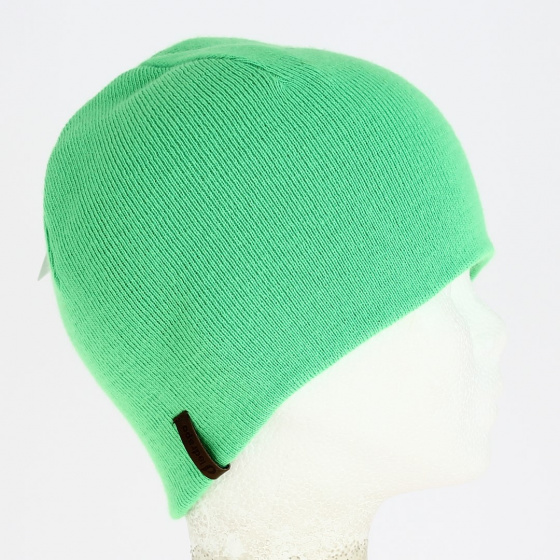 Basic short acrylic beanie - Le Drapo - green
