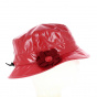 Carole varnished rain hat with flowers