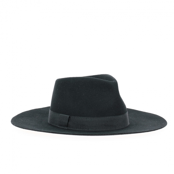 Chapeau Fedora Feutre Laine Noir - Traclet Chapeau Fedora Feutre Laine Noir - Traclet