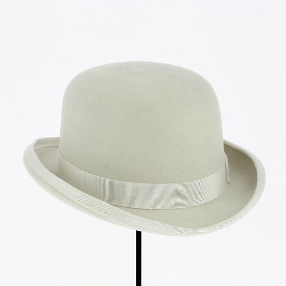 Chapeau Melon Feutre Laine Blanc - Traclet