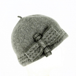 Béret - Bonnet Laine avec nœud vert - Traclet