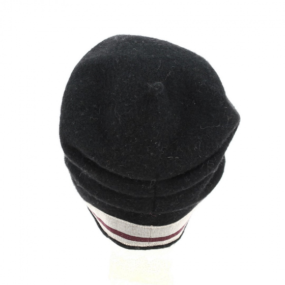 Béret - Bonnet Laine noir avec bandeau - Traclet