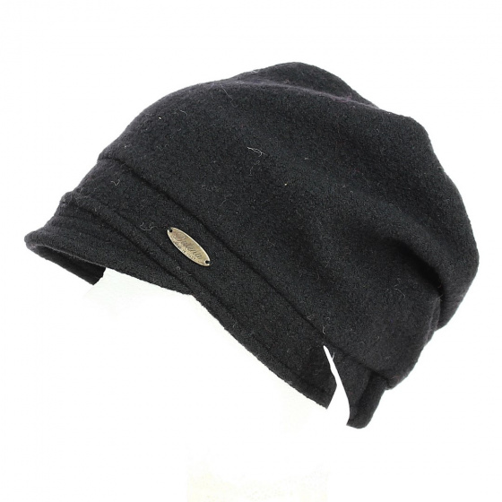 Béret - Bonnet Laine avec visière Noir - Traclet