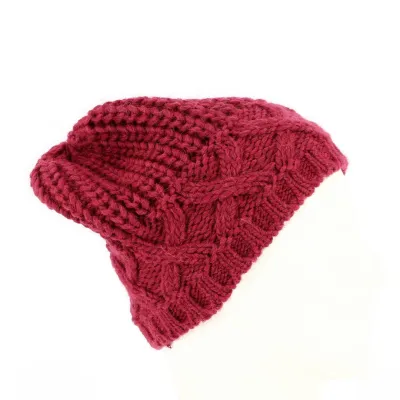 Oversized knit beanie Bordeaux Reference: 4182 | Chapellerie Traclet