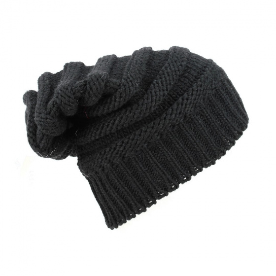 Bonnet rasta grosse maille noir Bonnet rasta grosse maille noir
