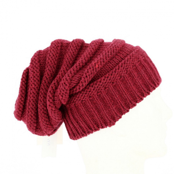 Rasta beanie, burgundy mesh