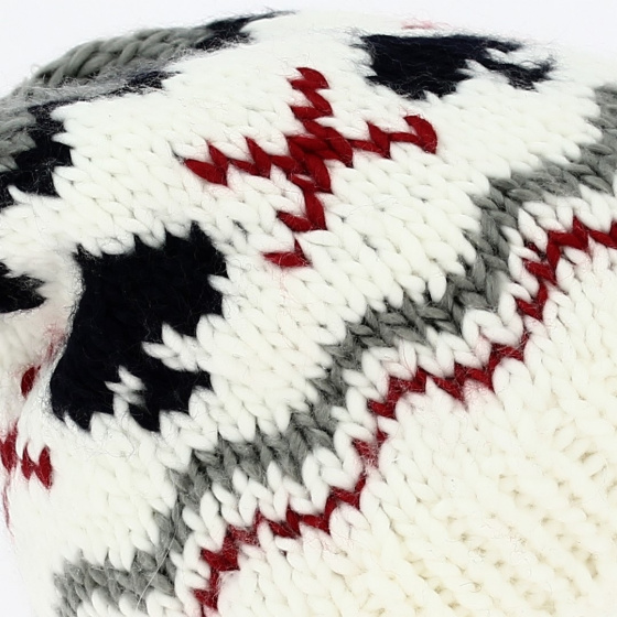 Bonnet Rocke Fella Poker Acrylique blanc détail pique