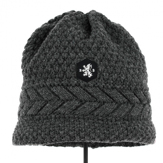 Grey Twist Opera Acrylic Short Beanie - Traclet