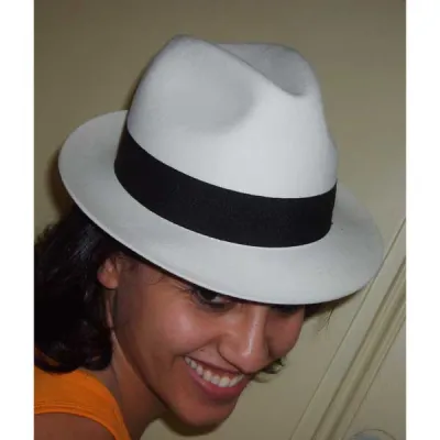 Blues Brothers blanc ruban noir