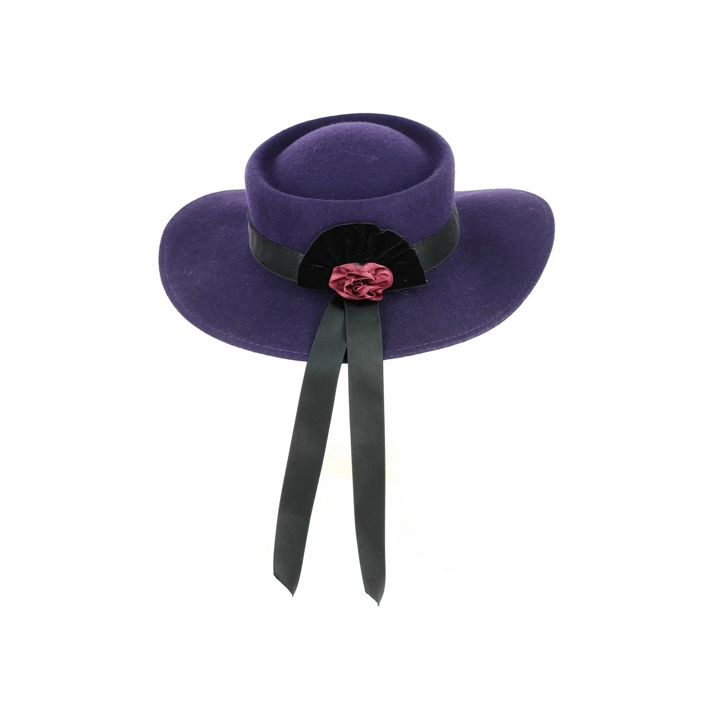 Canotier Feutre laine violet arrière - Traclet